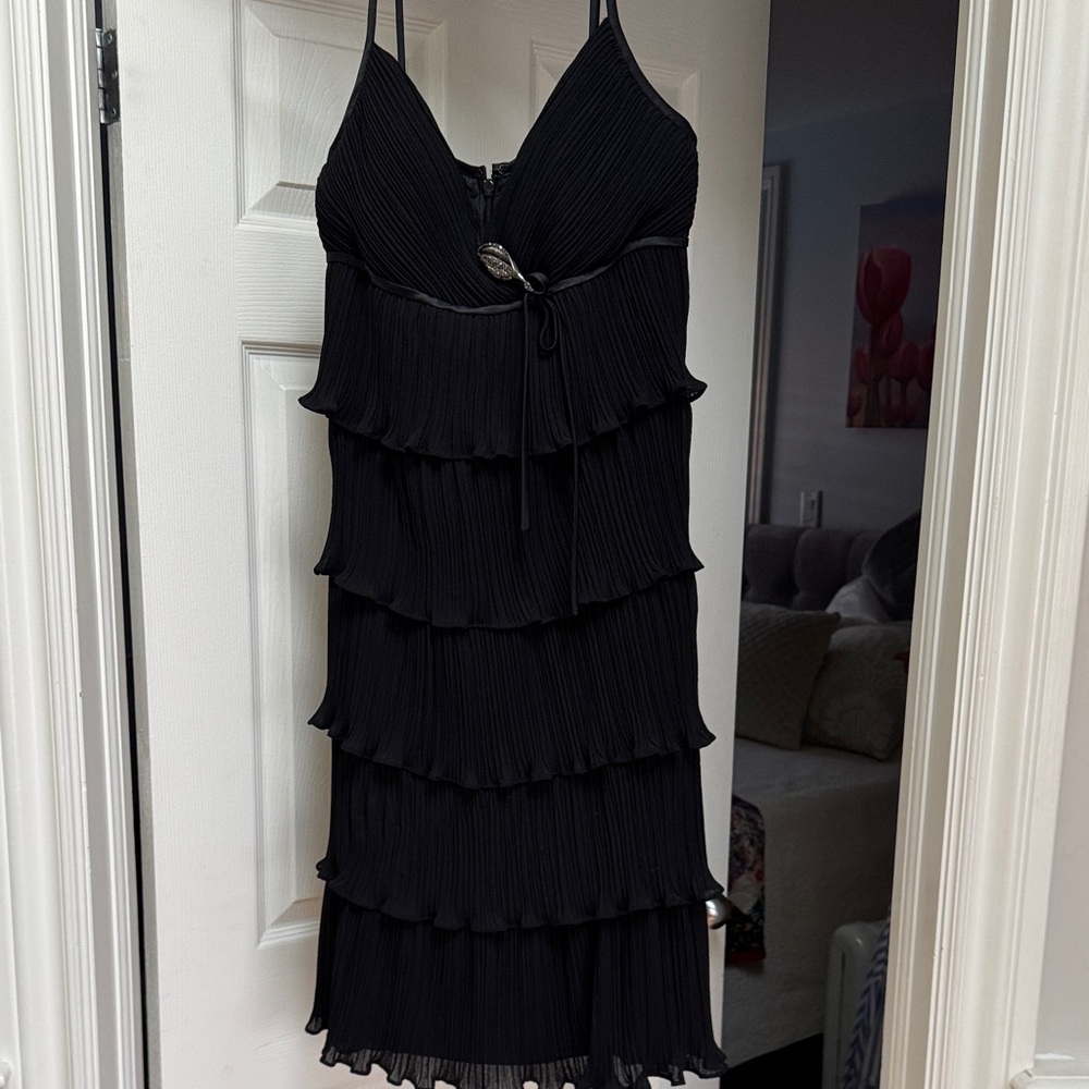 Chic Black Layered Mini Dress